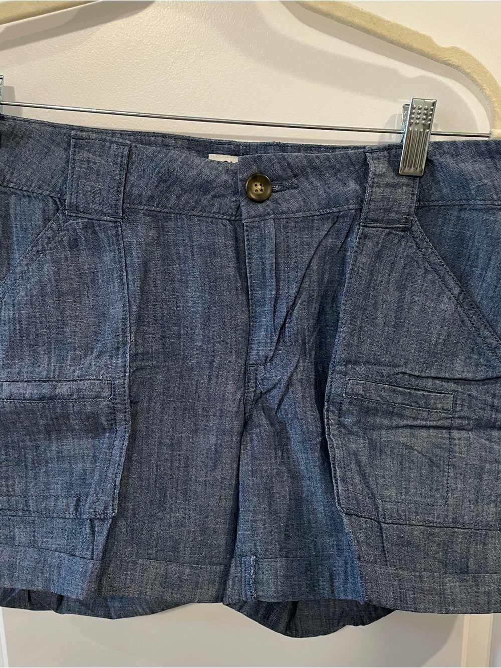 Old Navy Blue Denim-Look Cargo Shorts